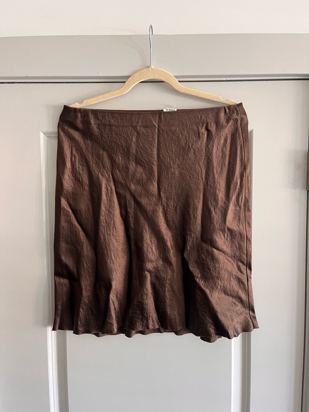 Vince Brown A-Line Satin Skirt